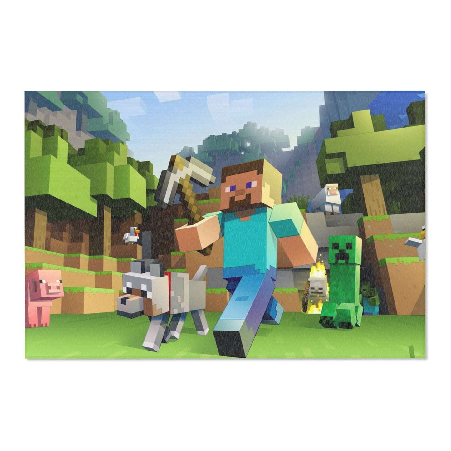 Minecraft-Themed Area Rug for Gamers