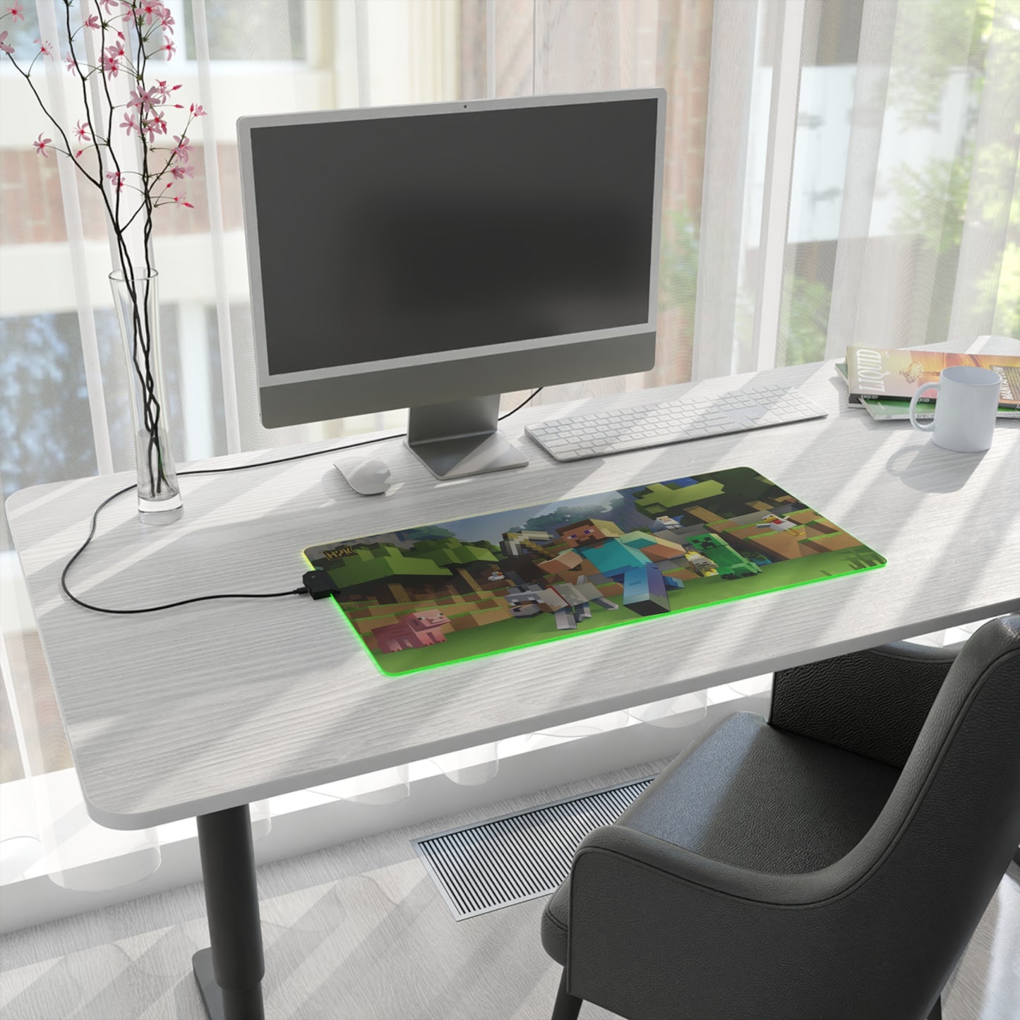 H2K Minecraft adventure LED Gaming Mouse Pad