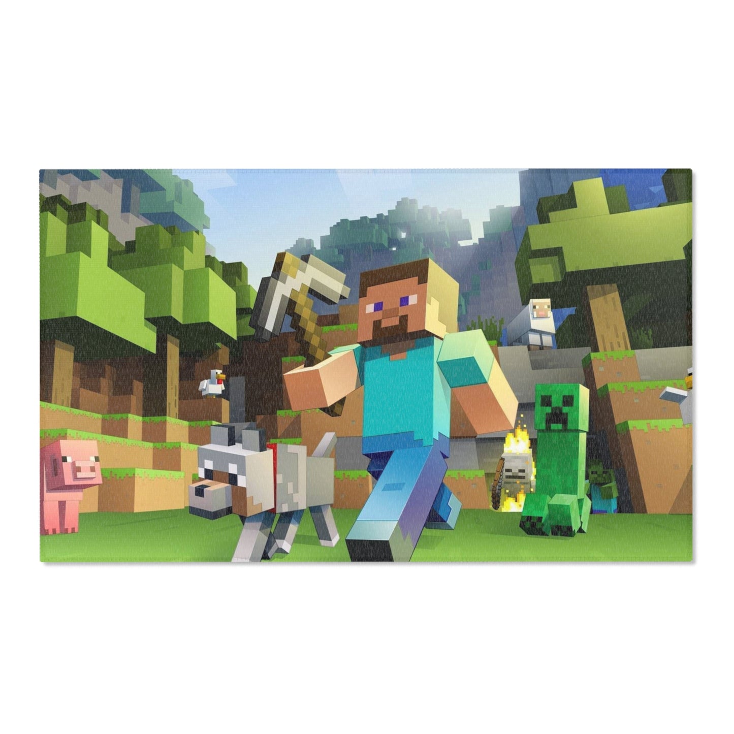 Minecraft-Themed Area Rug for Gamers