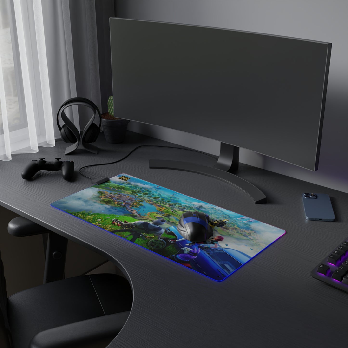 Fornite H2K LED Gaming Mouse Pad with RGB Lighting