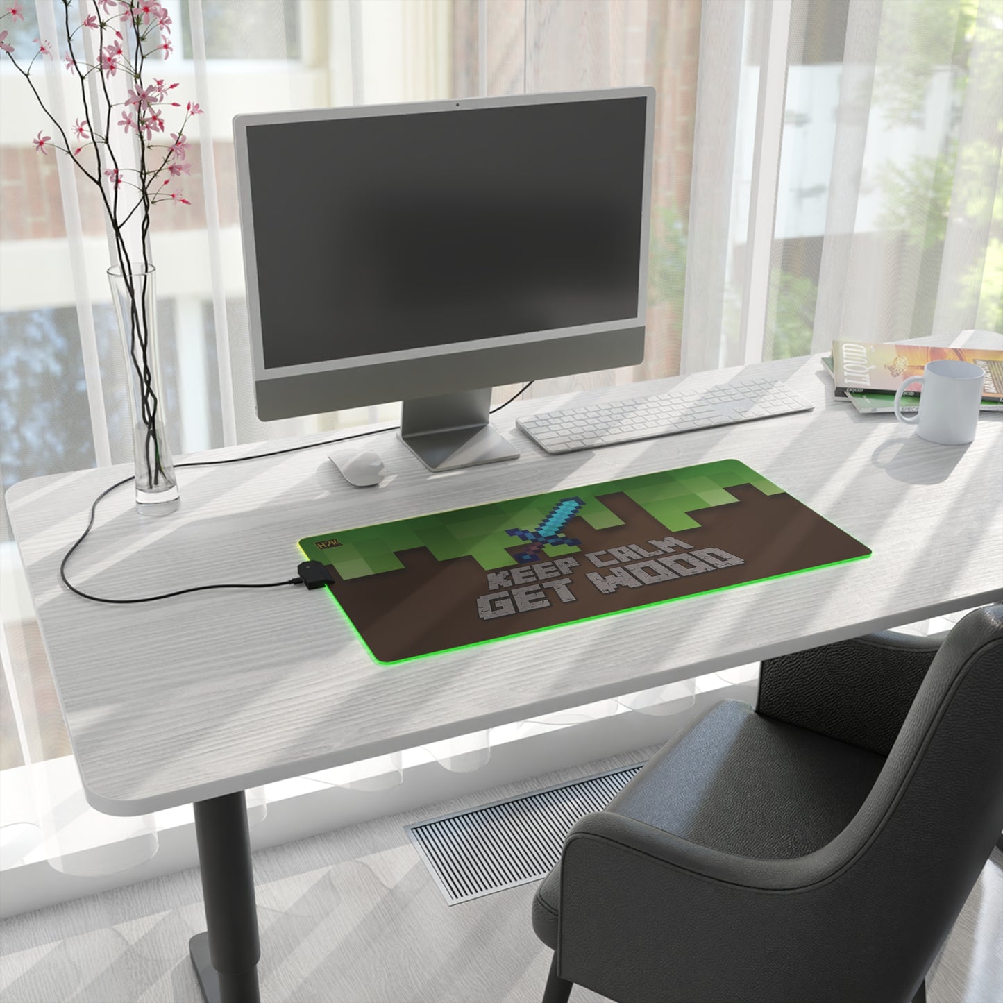 Keep Calm Get Wood H2k LED Gaming Mouse Pad