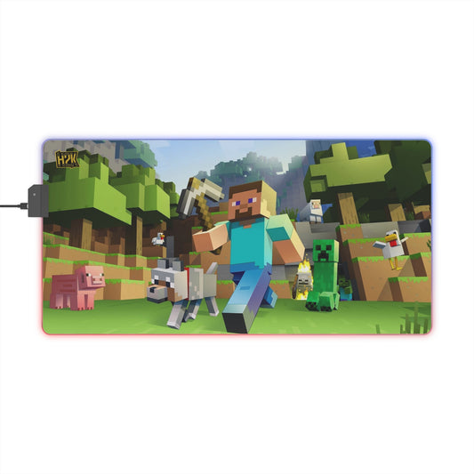 H2K Minecraft adventure LED Gaming Mouse Pad