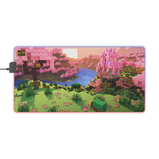 LED Gaming Mouse Pad, Keep Calm Get Wood, Gamer Desk Accessories, Video Game Gifts, RGB Mouse Pad, Decor for Gamers